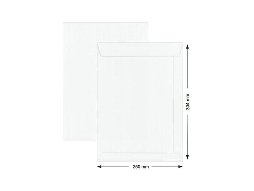 Hispapel White Envelope 250 x 304mm, 12" x 10" 250pcs/box - Altimus