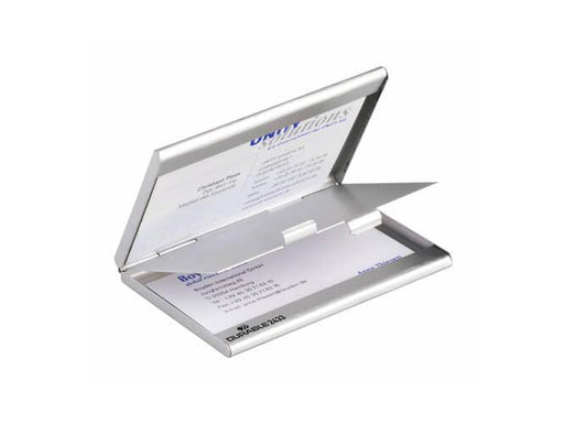 Durable Business Card Case Duo, Metallic Silver - Altimus