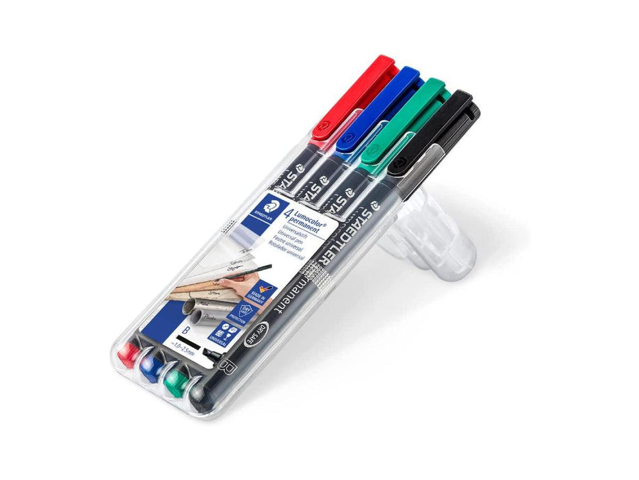 Staedtler 314 Lumocolor Permanent Universal Pen B, Assorted (Pack of 4) - Altimus