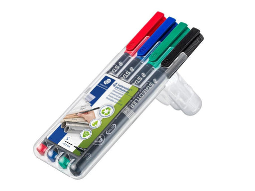 Staedtler 313 Lumocolor Permanent Universal Pen S, Assorted (Pack of 4) - Altimus