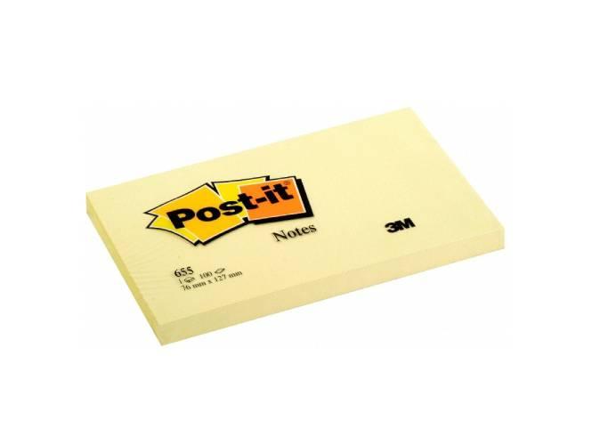 3M Post-It Notes Canary Yellow 655 3inx5in