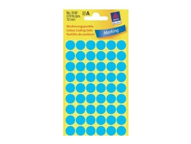 Avery Marking Labels, Dots, 12 mm, Blue, 270/pack