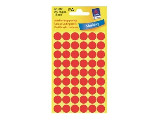 Avery Marking Labels, Dots, 12 mm, Red, 270-pack - Altimus