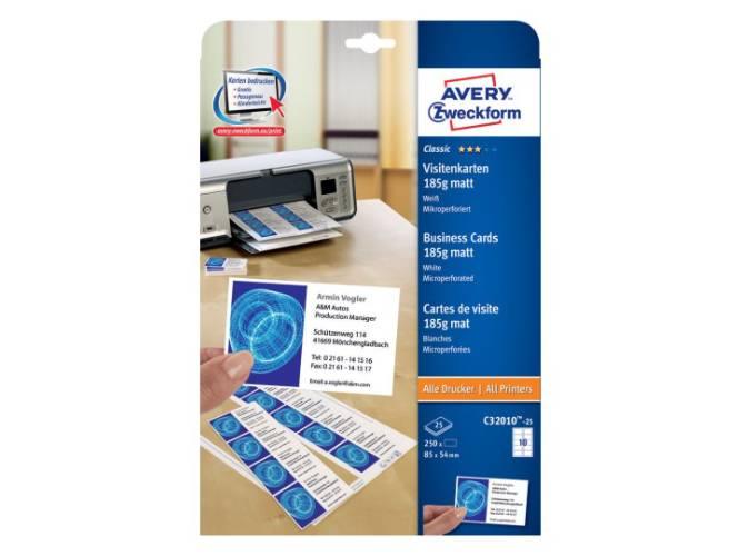 Avery C32010-25 Double Sided Business Cards Matt, 185g [PK-250] - Altimus