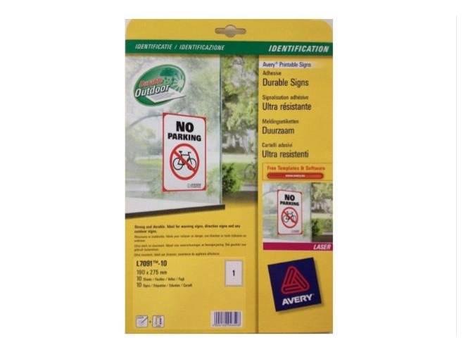 Avery Printable Durable Signs, 190 x 275 mm, 1label-sheet, 10lables-pack - Altimus