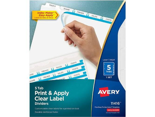Avery IndexMaker Dividers, 5 Tabs with Clear Tab Labels - Altimus