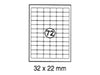 xel-lent 72 labels-sheet, rounded corners, 32 x 22 mm, 100sheets/pack - Altimus