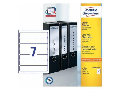 Avery L-4760-100 Lever Arch Filing Labels, 38 x192mm (700Labels-100page) - Altimus