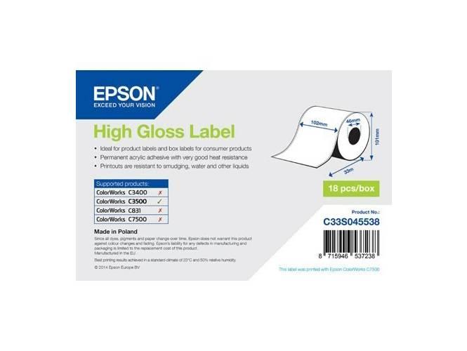 Epson High Gloss Label - Continuous Roll: 102mm x 33mm (C33S045538) - Altimus