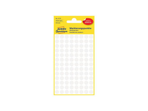 Avery Marking Labels, Dots, 8 mm, White, 416/pack - Altimus