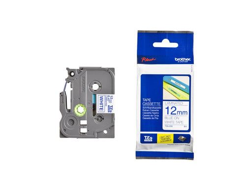 Brother P-touch 12mm TZ-233 Laminated Tape, 8 m, Blue on White - Altimus