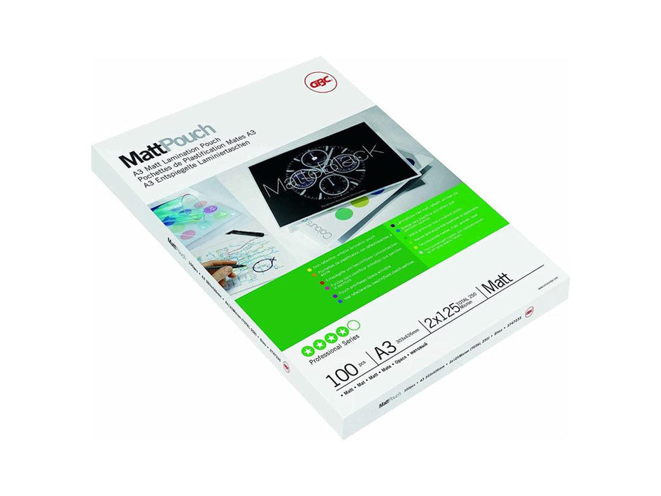 Gbc Laminating Pouch Matt A3 size 125 Microns Pack Of 100 (107S3747235) - Altimus