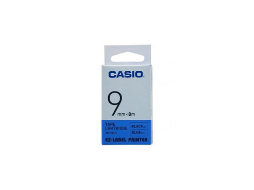 Casio XR-9BU1 Tape Cassette, 9mm X 8mm, Black on Blue - Altimus