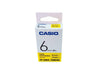 Casio XR-6YW1 Tape Cassette, 6mm X 8mm, Black on Yellow - Altimus
