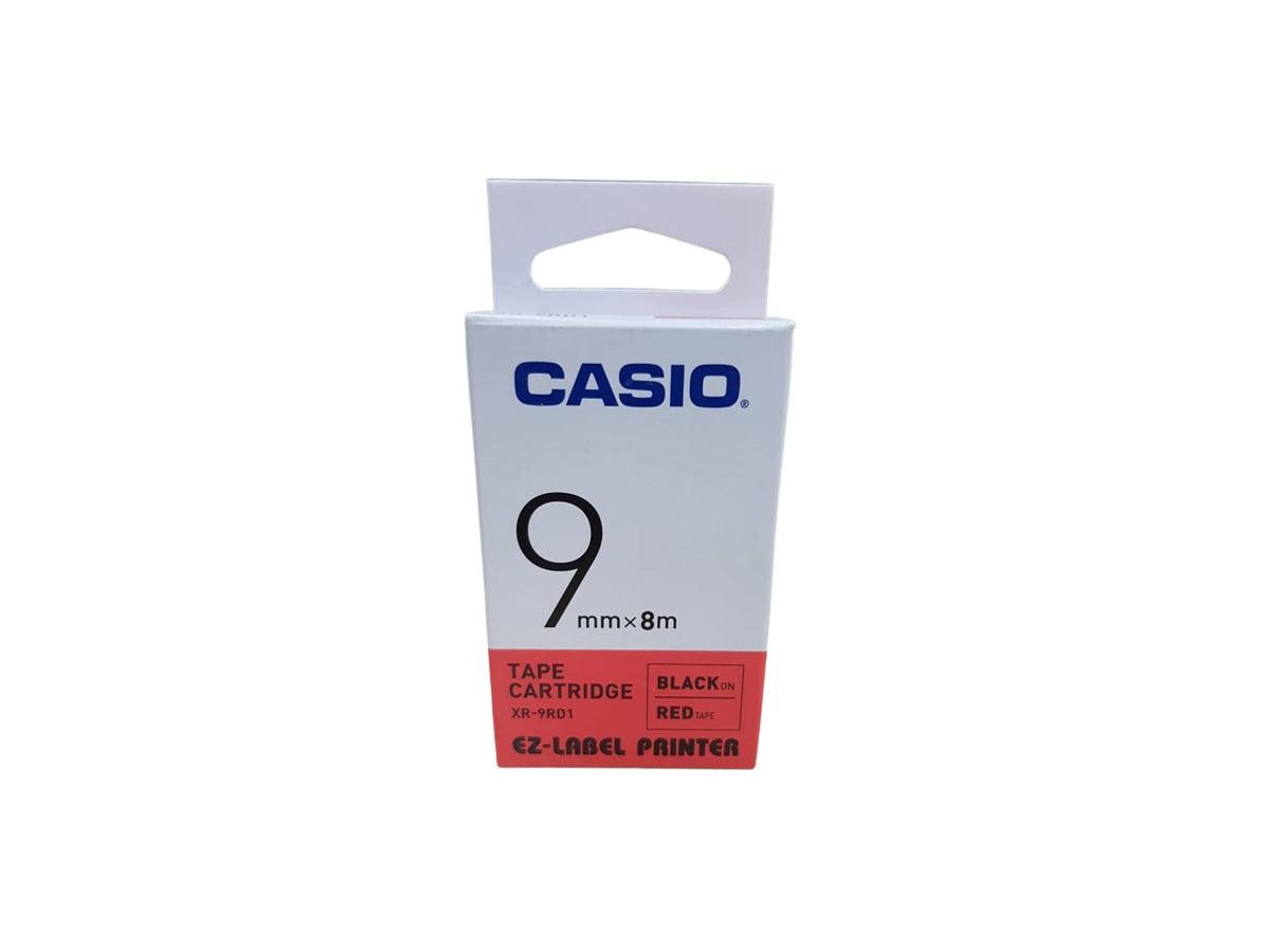 Casio XR-9RD1 Tape Cassette, 9mm X 8mm, Black on Red - Altimus