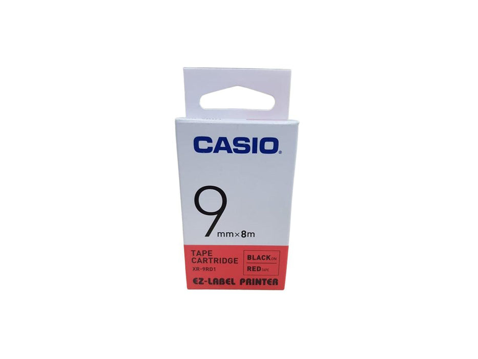 Casio XR-9RD1 Tape Cassette, 9mm X 8mm, Black on Red - Altimus