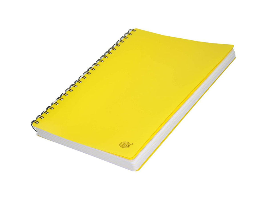 University Book, 5 Subject, A4, PP Neon Hard Cover, 200/Sheets, Lemon - FSUB5SPPLE - Altimus