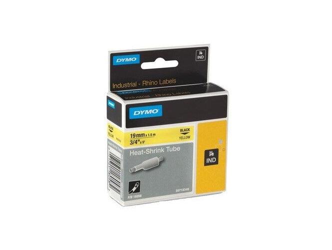 Dymo RHINO 18058 Heat Shrink Tube, 19mm, Black on Yellow - Altimus