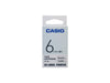 Casio XR-6X1 Tape Cassette, 6mm X 8mm, Black on Clear - Altimus