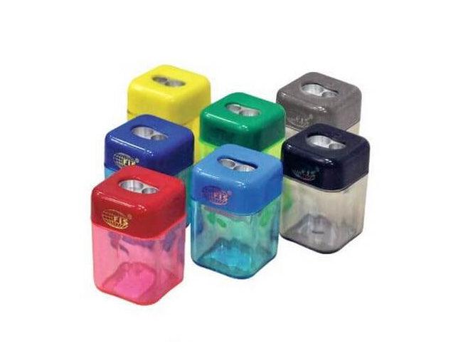 Plastic Sharpener - Square, Double Hole, (Pack of 12) - Altimus