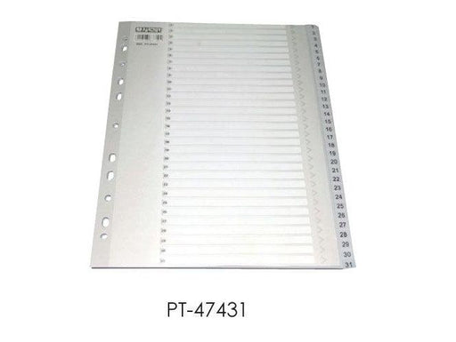 Partner Divider Plastic PVC Grey A4 with numbers 1-31 - Altimus