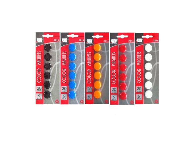 SDI Color Magnets, 20 mm, 6/pack