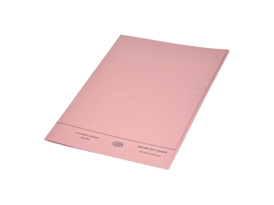 Square Cut Folder FS w/o Fastener 10/pack Pink - Altimus