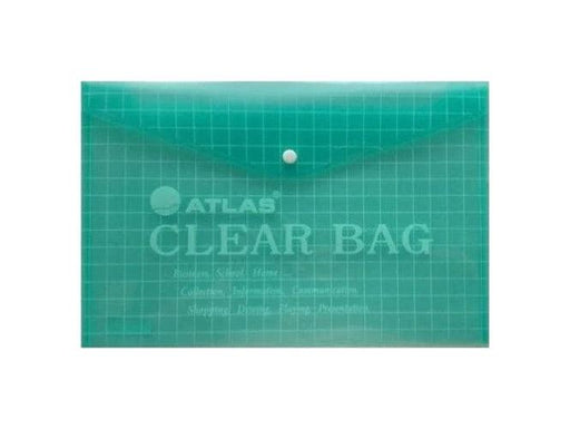 Atlas Document Bag "My Clear Bag" F/S, 12/pack, Green - Altimus