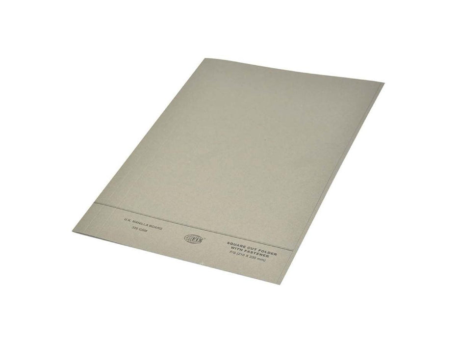 Square Cut Folder FS With Fastener, Grey - Altimus