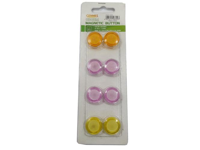 GENMES Magnetic Button, 2 cm, 8-pack, assorted Colors