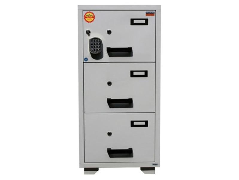 Valberg FC 3E-KK Fire Resistant Filing Cabinet, 3 Drawers, Digital & 3 Key Lock - Altimus