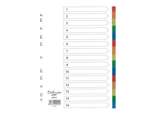 Deluxe Divider Plastic Colored A4 15 Tabs - Altimus
