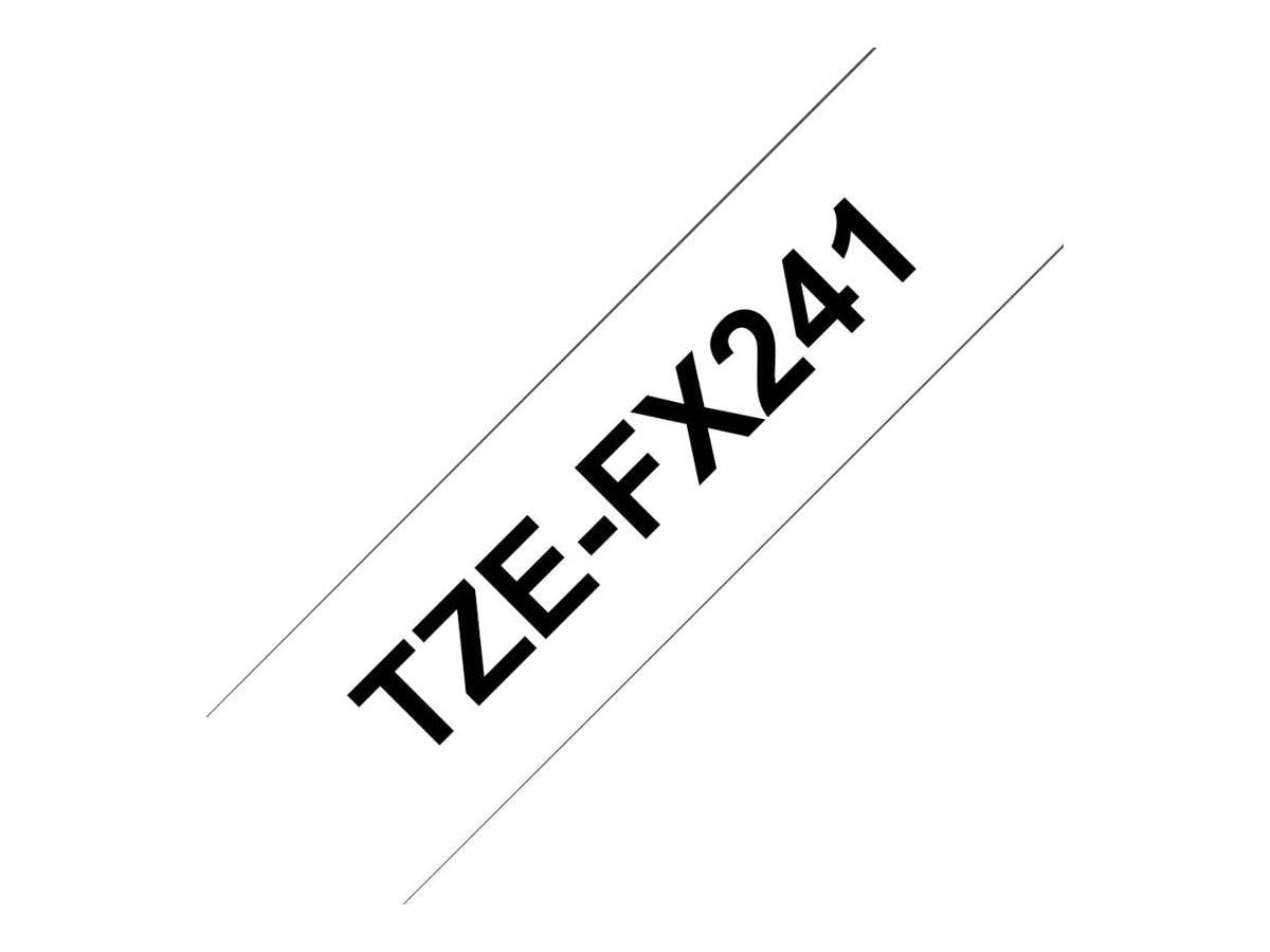Brother TZe-FX241 Laminated Flexible Tape Black on White 18mm x 8mm - Altimus
