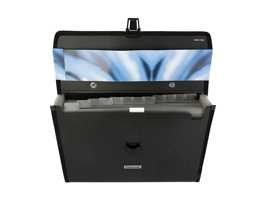 Foldermate Style Plus Expanding File Holder with Handle, FE-136-BK, Black - Altimus