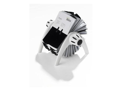 Durable Visifix Flip, Rotary Business Card Holder, 400 Cards Capacity, White/Black - Altimus
