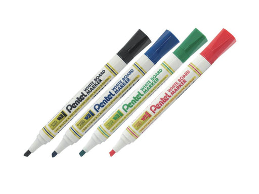 Pentel MW86 Chisel Tip White Board Marker, Assorted (Pack of 4) - Altimus