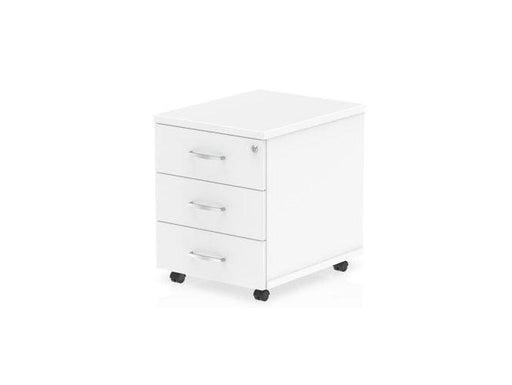 Mobile Pedestal, 3 Drawer With Handle And Lock W40 x D48 x H56 cm - White - Altimus