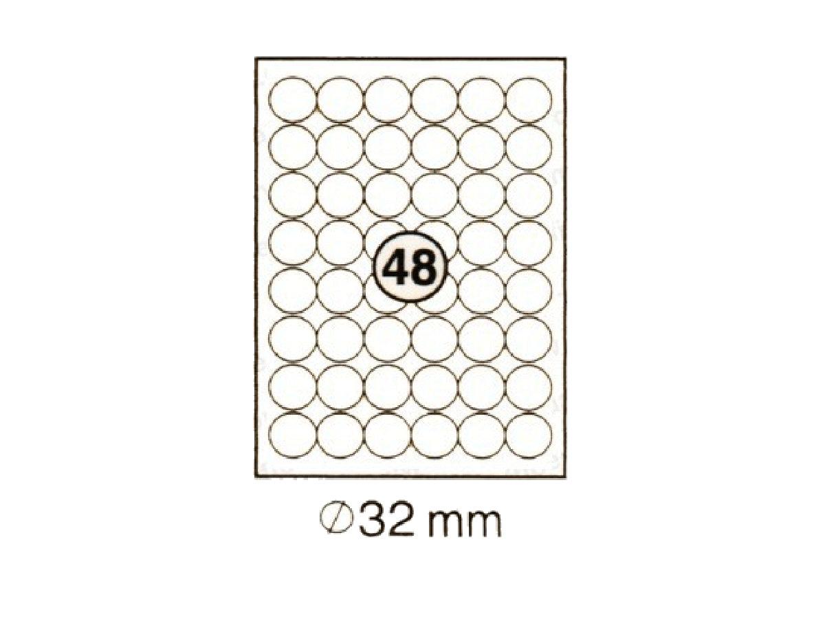 xel-lent 48 labels-sheet, round, diameter 32mm, 100sheets-pack - Altimus