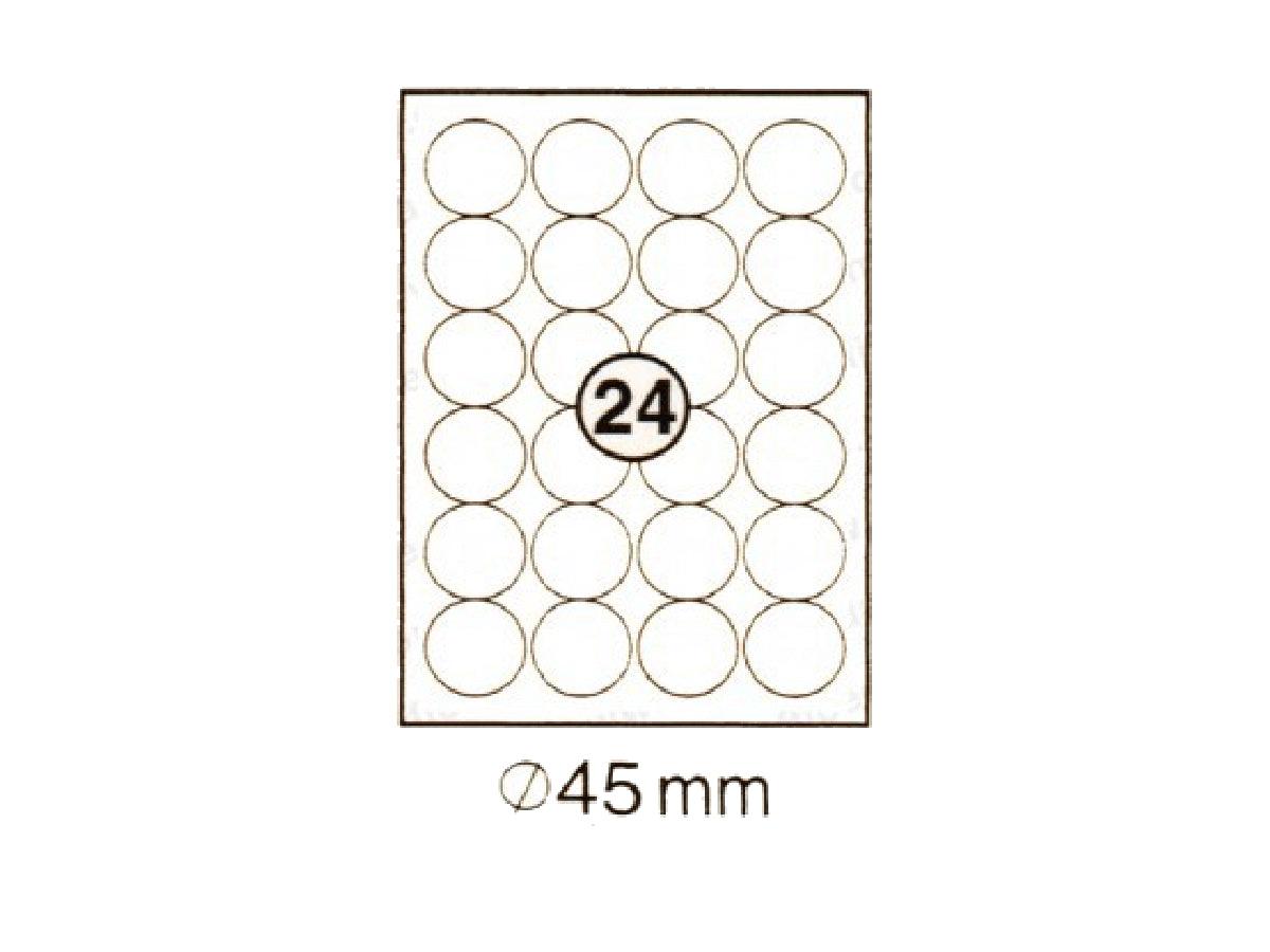 xel-lent 24 labels-sheet, round, diameter 45 mm, 100sheets-pack  - Altimus