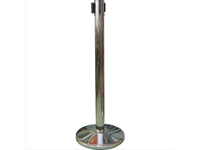 Retractable Q Stand Chrome Post with Red Ribbon 90cm x 210cm - Altimus
