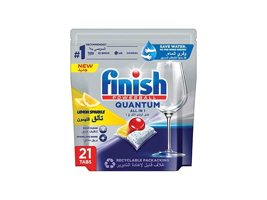 Finish Powerball Quantum All In 1 Lemon Sparkle Dishwasher Detergent Tablets Pack of 21 - Altimus