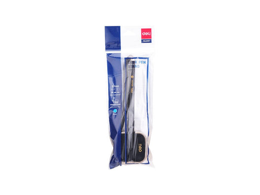 Deli E6797 Gel Ink Desk Pen Stand, 0.7mm, Blue (Pack of 12) - Altimus