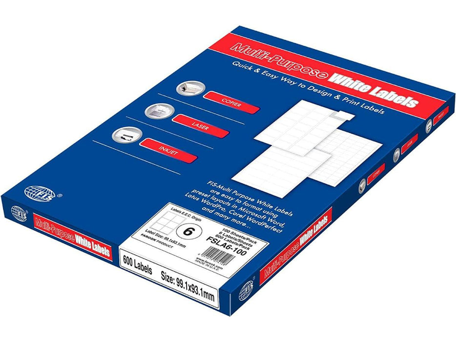 Multi Purpose Labels 99.1x93.1mm 100sheets-box (FSLA6-100) - Altimus