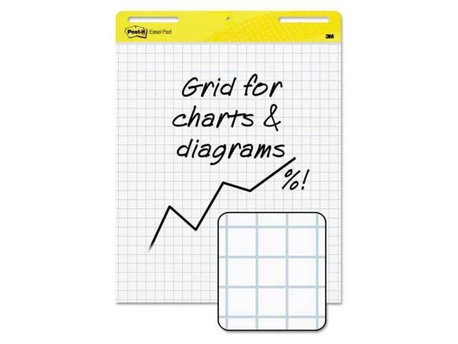 3M Post-It Self-Stick Easel Pad 560, Quad Ruled White, 25 x 30 in, 30sheets/pad - Altimus