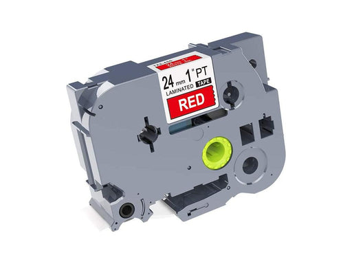 Brother P-touch 24mm TZ-455 Laminated Tape, 8 m, White on Red - Altimus