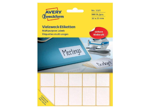 Avery Multipurpose Labels, Self-Adhesive, 32 X 23mm, White, 560/Pack (3321) - Altimus