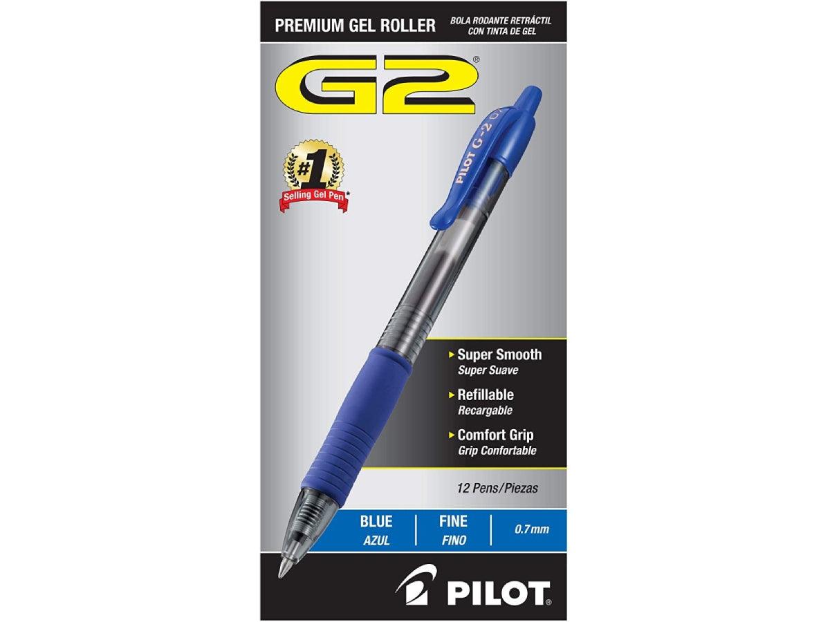Pilot G2 Fine Retractable Ballpoint Pen 0.7mm - Blue (Pack of 12) - Altimus