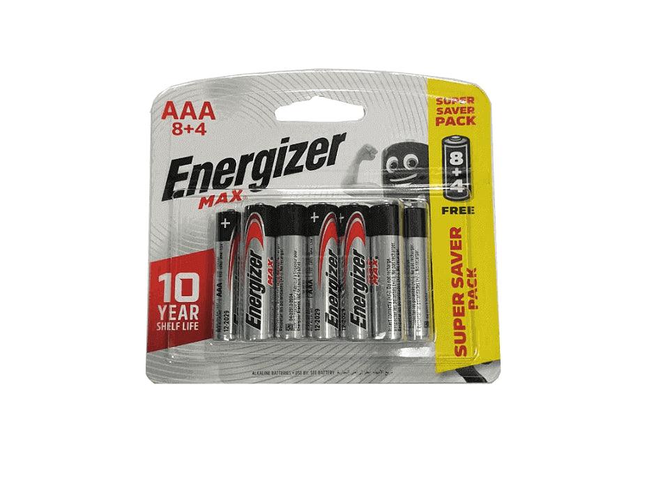 Energizer E92 MAX AAA Alkaline Battery, (Pack of 8 + 4 Free) - Altimus