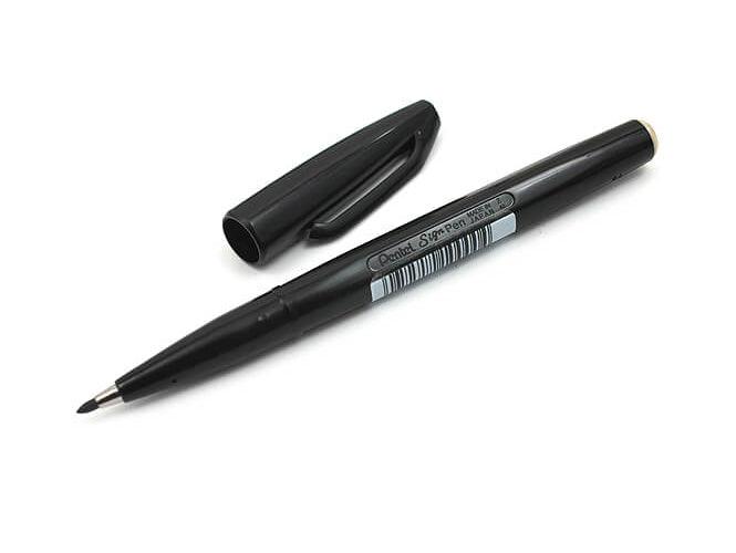 Pentel S520 Sign Pen Fibre Tip 2mm Black - Altimus