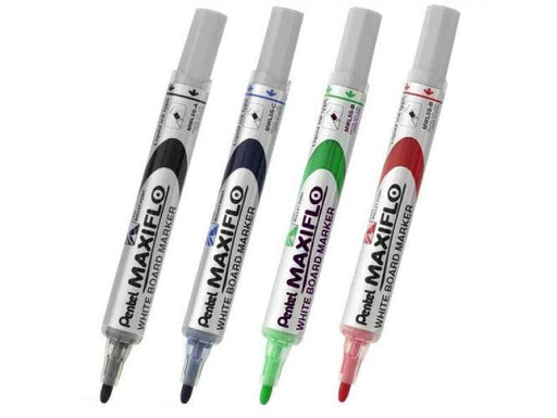 Pentel MWL5S Maxiflo White Board Marker, Assorted (Pack of 4) - Altimus